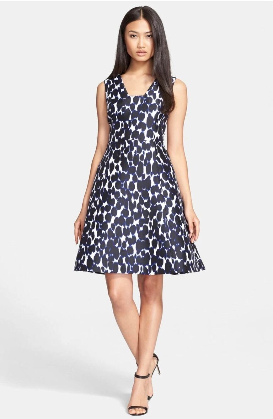 Kate Spade Be Darling Leopard Print Fit N Flare Dress w Pockets New